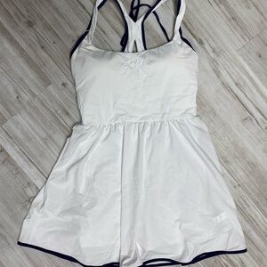 HALARA White Mini Dress with Black Trim